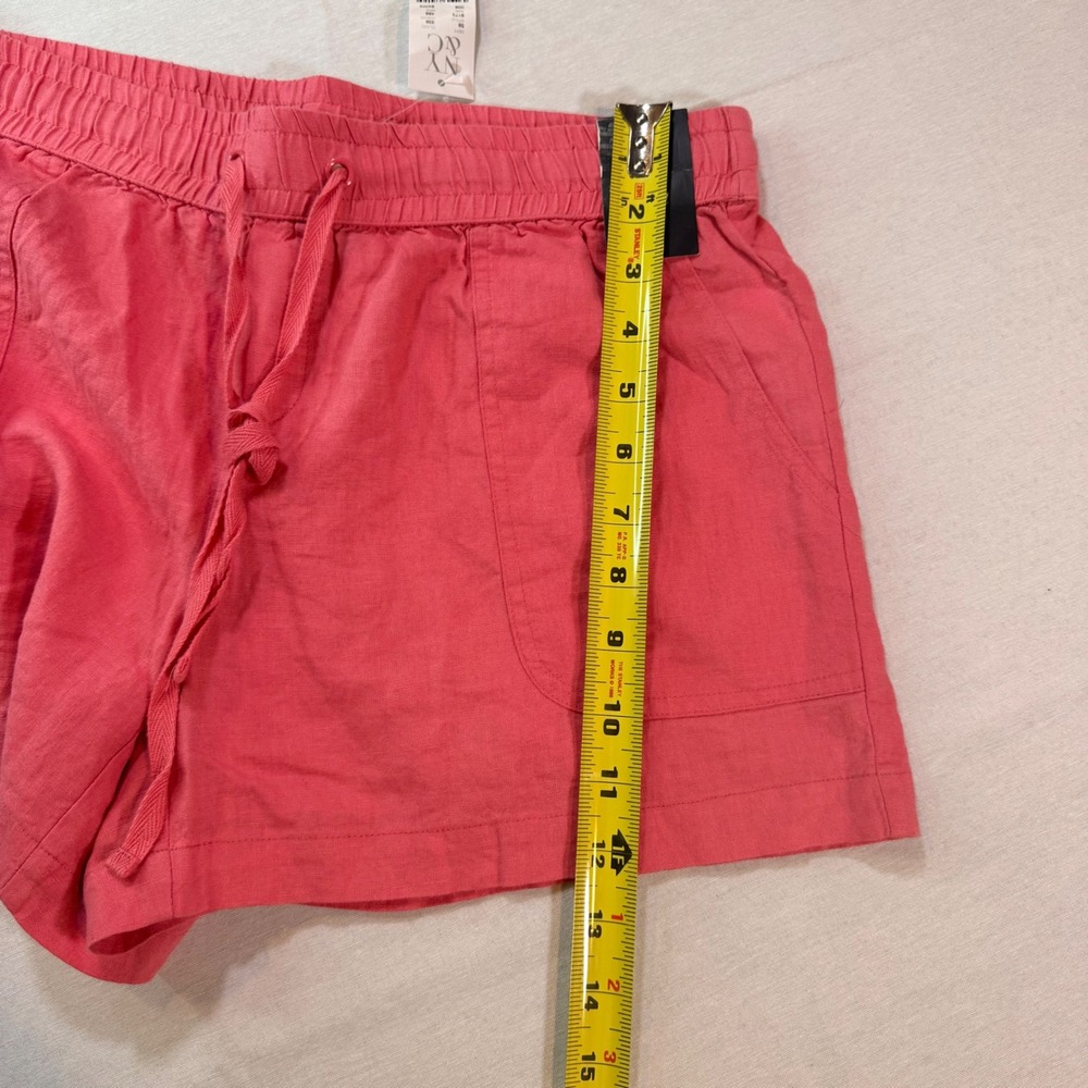 NWT Soho New York & Company Linen Blend Shorts Women S Coral 4" Inseam Preppy - Picture 7 of 8